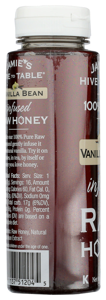 Hive To Table Honey Farms: Hny Jamies Raw Infsd Vnla, 12 Oz