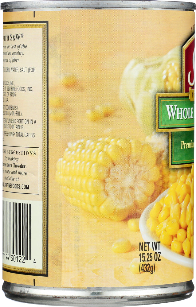 S & W: Whole Kernel Corn, 15.25 Oz