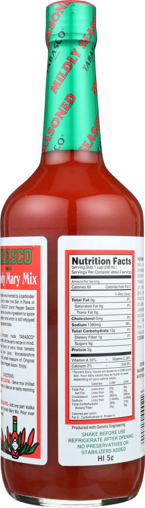 Tabasco: Tomato Cocktail Bloody Mary Mix, 32 Oz