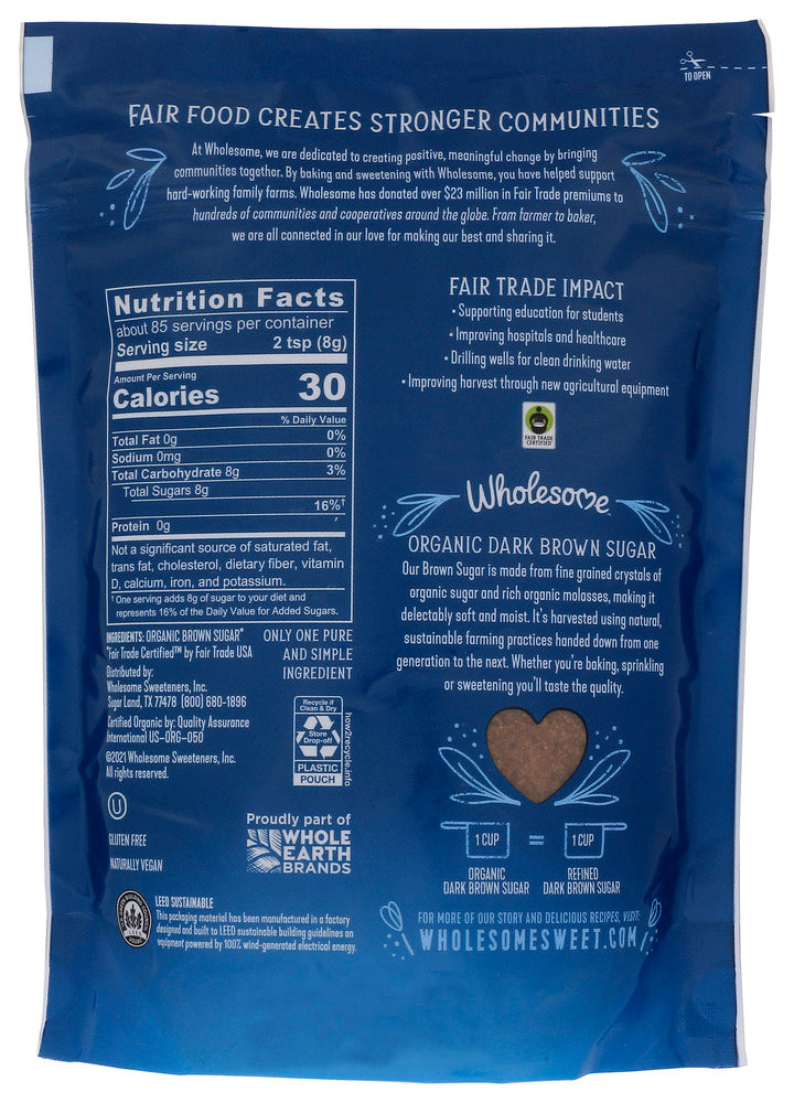 Wholesome Sweeteners: Organic Dark Brown Sugar, 24 Oz