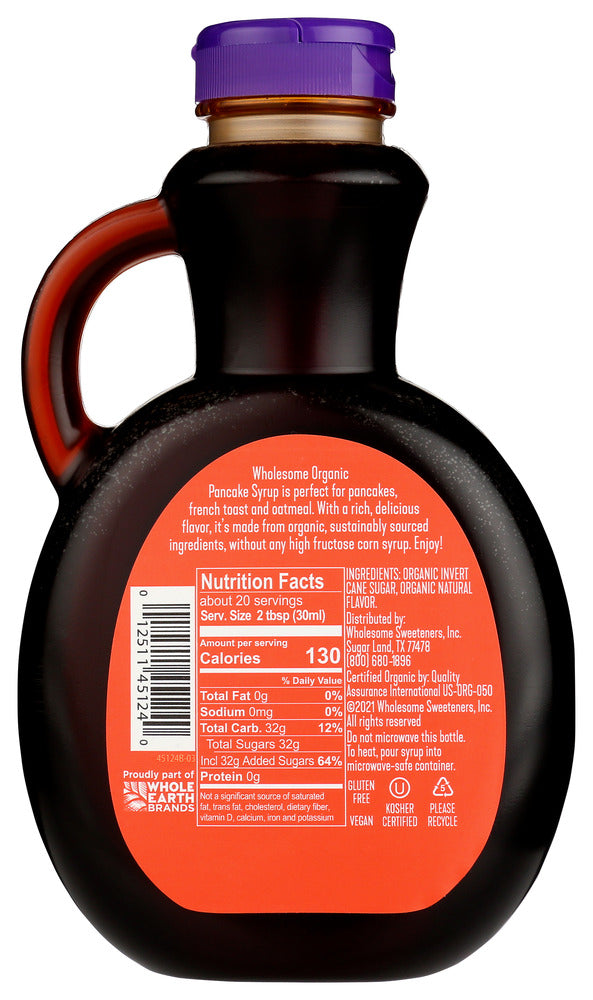 Wholesome Sweeteners: Organic Pancake Syrup Original, 20 Oz