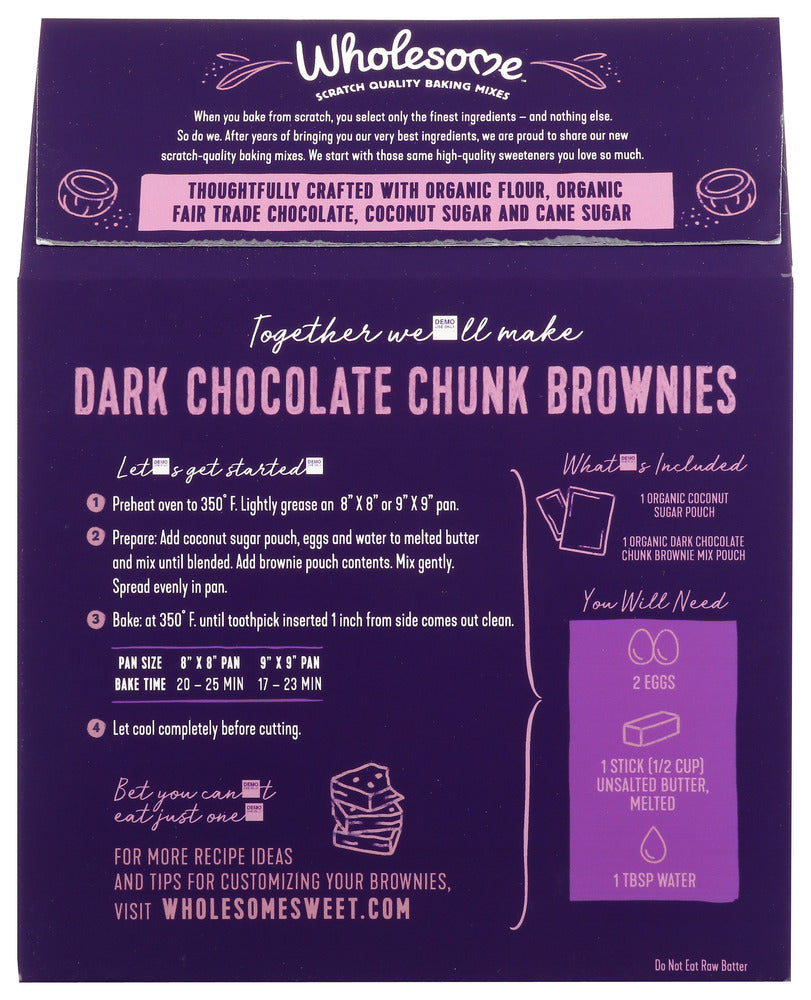 Wholesome: Mix Brownie Dk Choc Chunk, 14 Oz