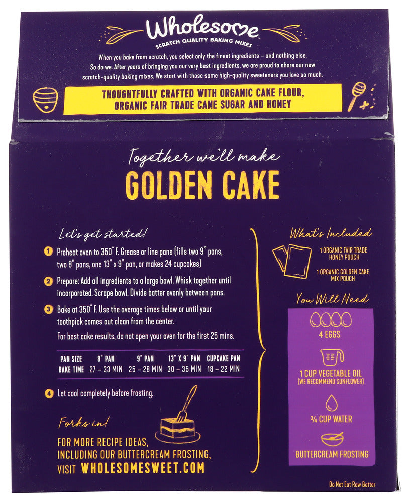 Wholesome: Mix Cake Golden, 16 Oz