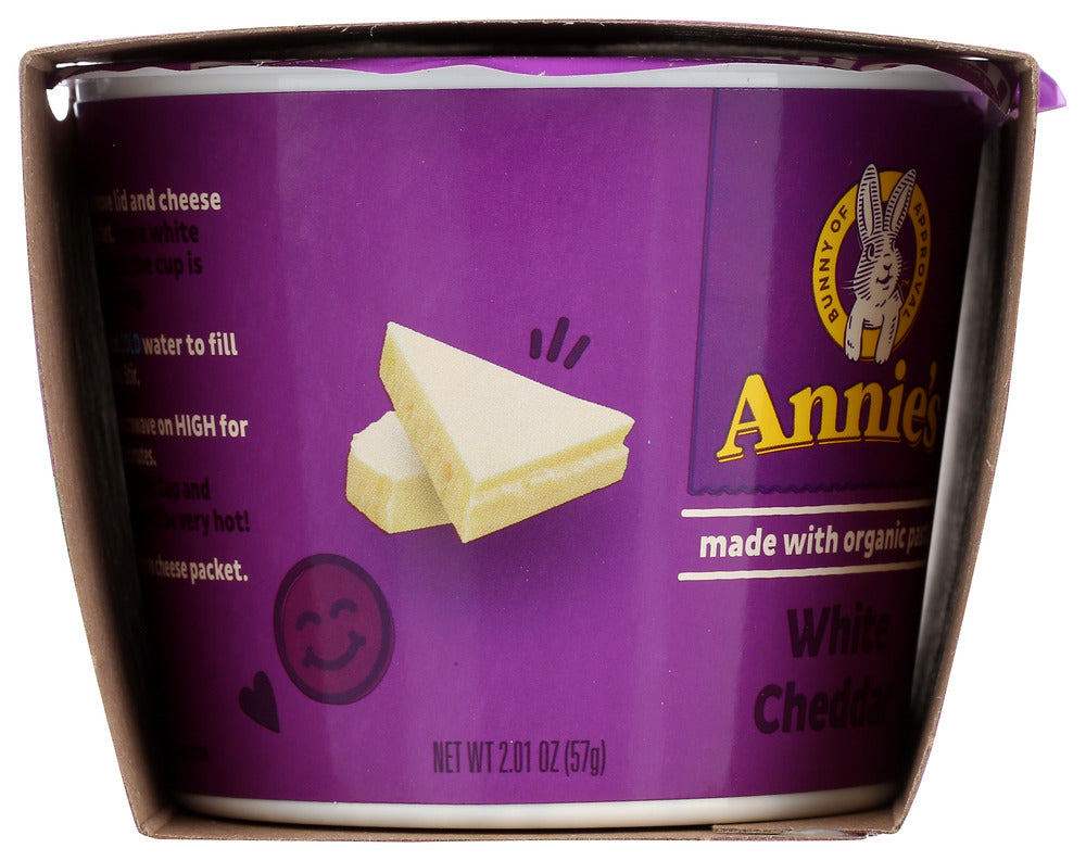 Annies Homegrown: White Cheddar Macaroni & Cheese Pasta Cup 2Pk, 4.02 Oz