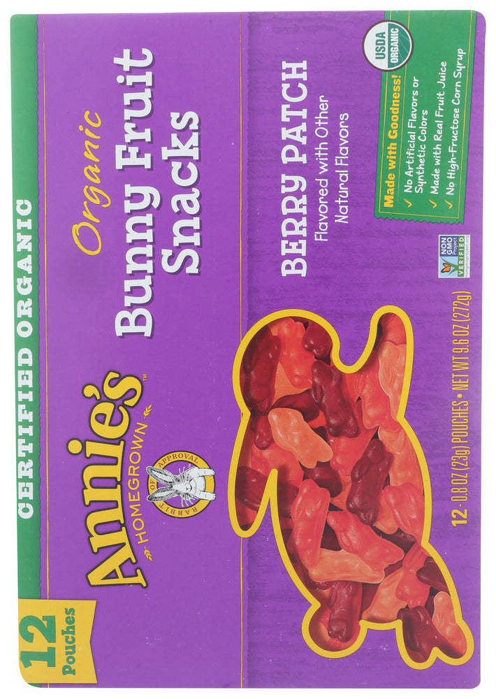 Annies Homegrown: Fruit Snacks Bny Berry, 9.6 Oz