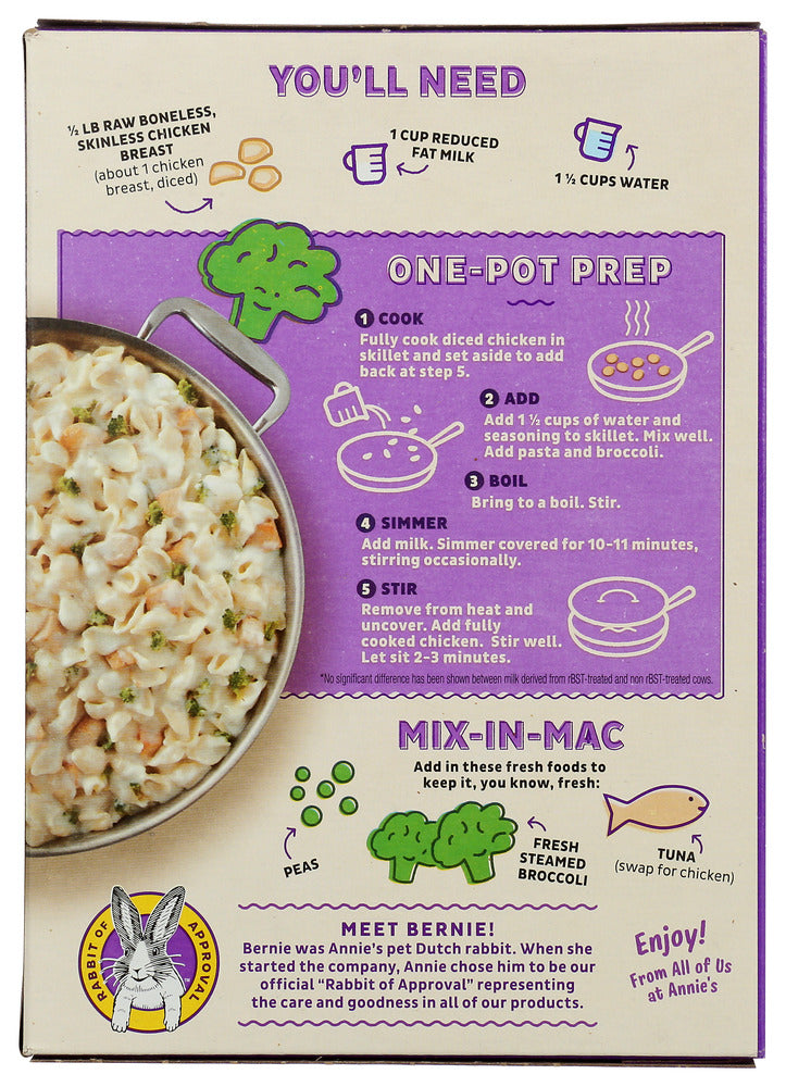 Annies Homegrown: White Cheddar Broccoli Mac One Pot Pasta, 7.2 Oz