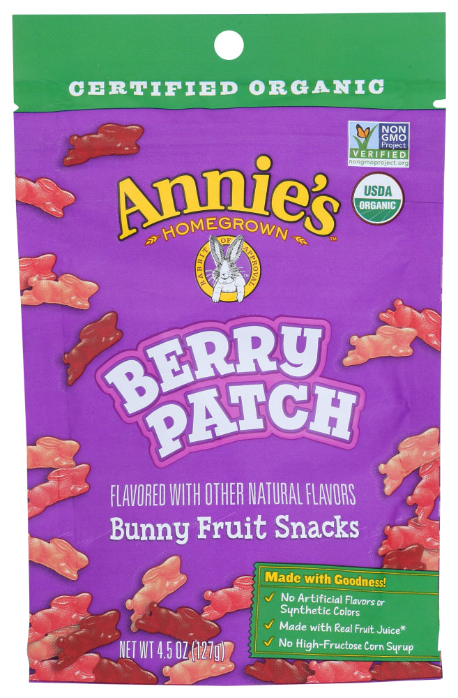 Annies Homegrown: Fruit Snack Bunny Berry, 4.5 Oz