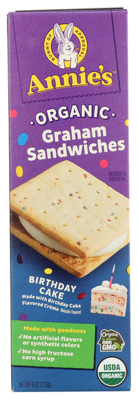 Annies Homegrown: Organic Birthday Cake Graham Sandwiches, 8 Oz