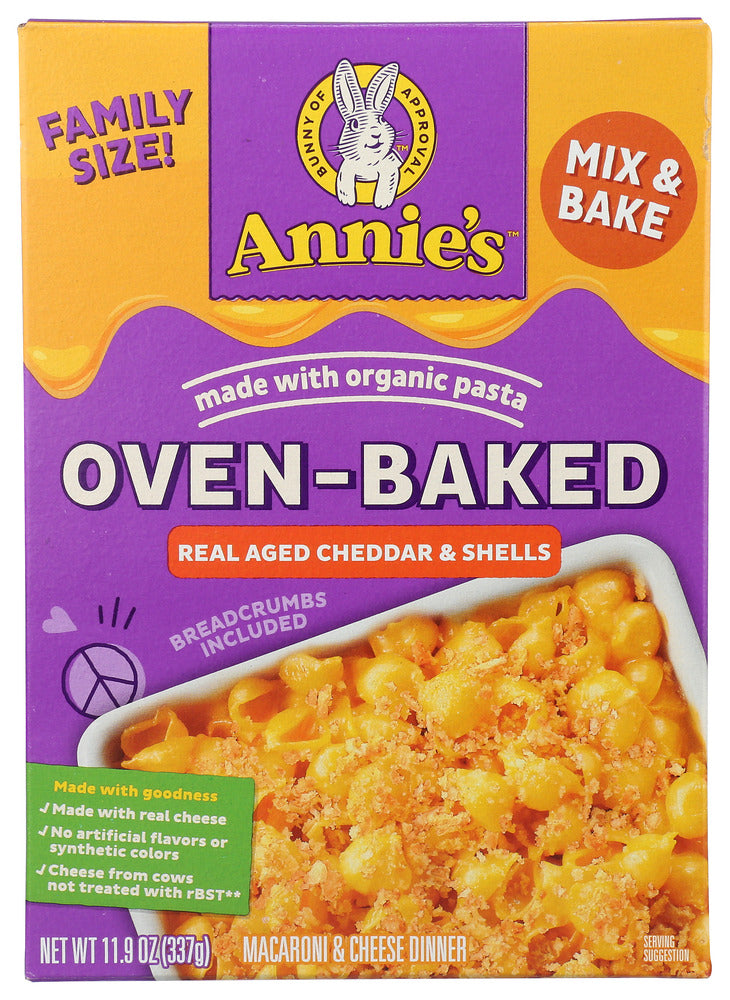 Annies Homegrown: Oven Baked Real Aged Cheddar Mac And Cheese, 11.9 Oz