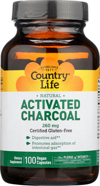 Country Life: Activated Charcoal 260 Mg, 100 Vc