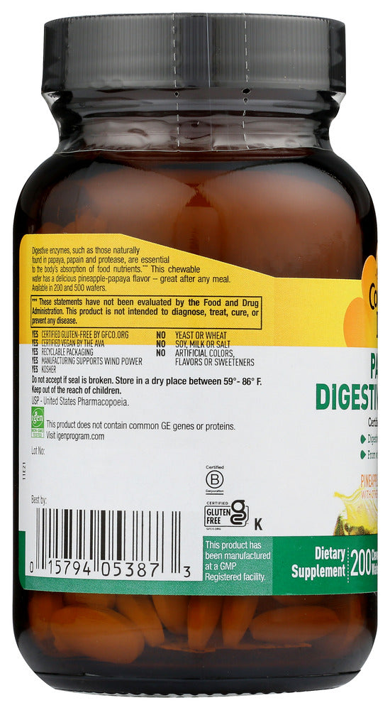 Country Life: Papaya Digestive Support, 200 Tb