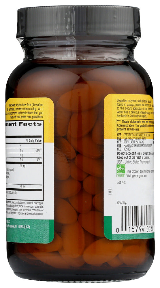 Country Life: Papaya Digestive Support, 200 Tb