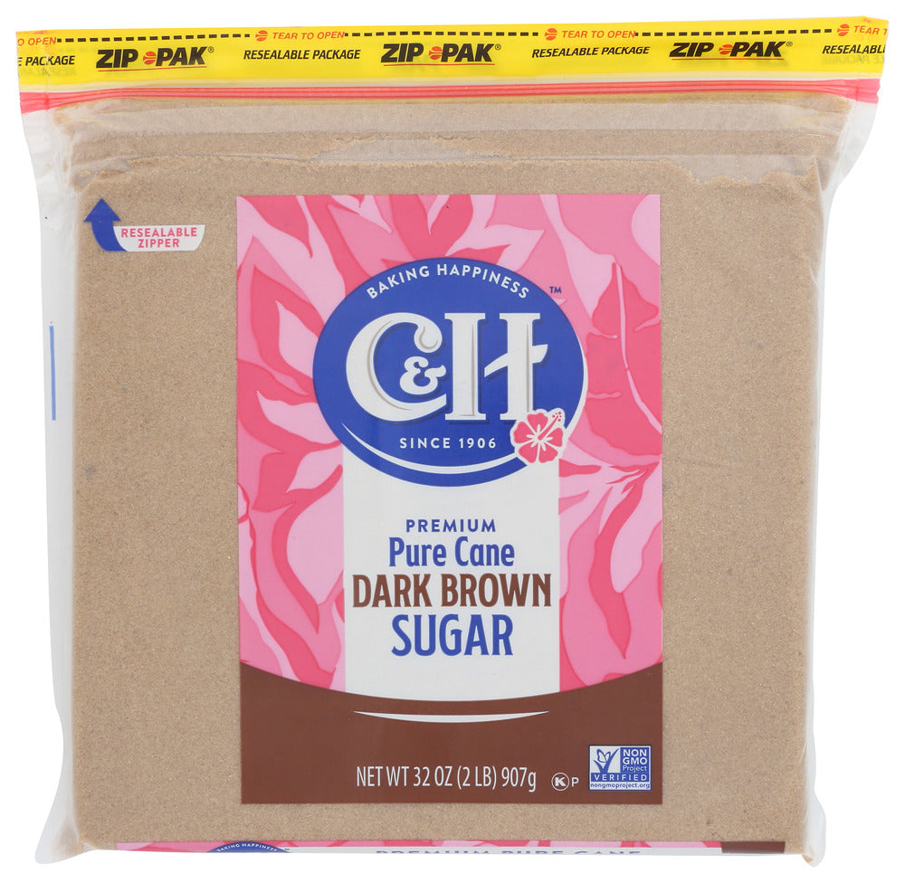 C & H: Sugar Drk Brown Pure Cane, 2 Lb