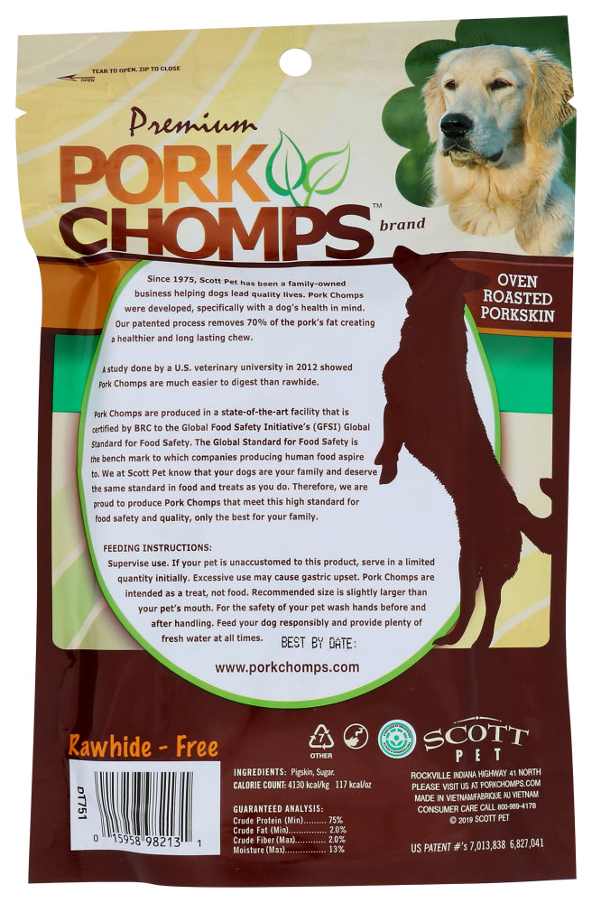 Pork Chomps: Premium Mini Roasted Porkskin Twistz Dog Treat, 20 Ea