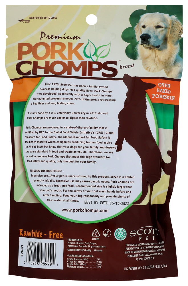 Pork Chomps: Premium Mini Real Chicken Wrapped Twists Dog Treat, 12 Ea