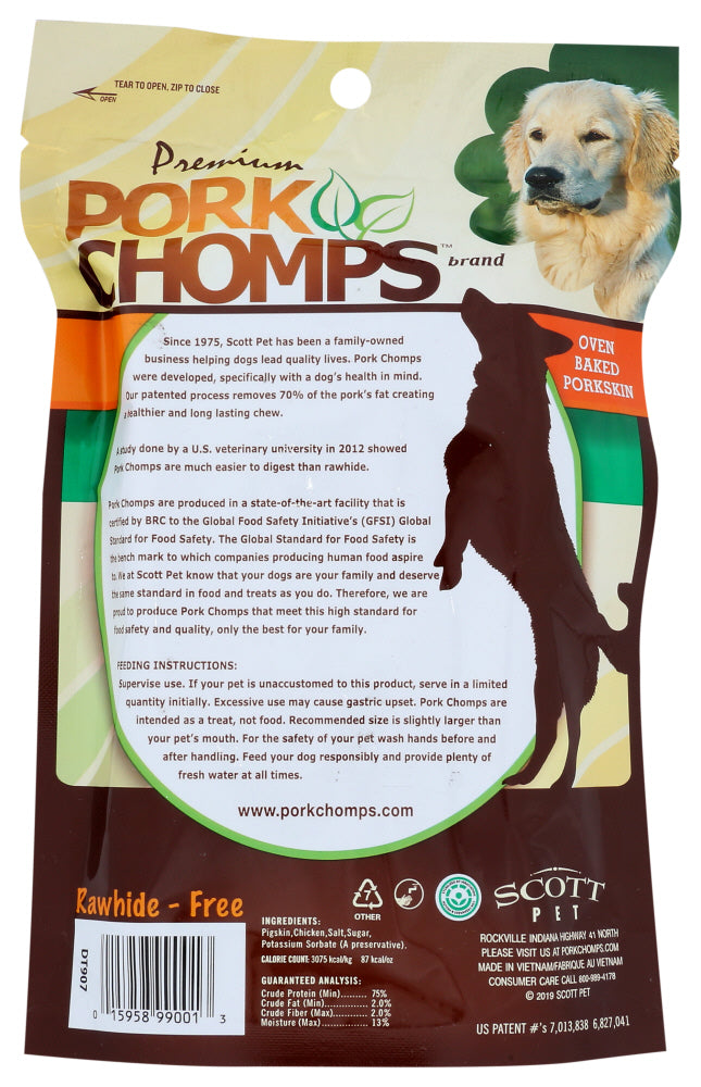 Pork Chomps: Premium Large Real Chicken Wrapped Twists Dog Treat, 4 Ea