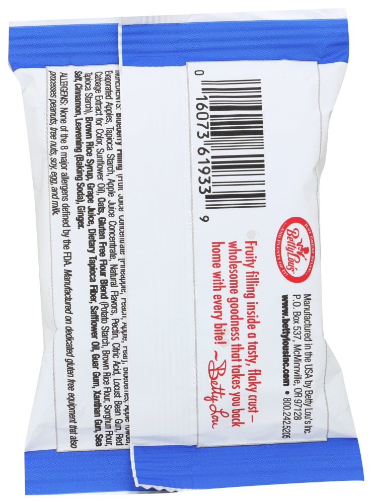 Betty Lou's: Fruit Bars Gluten Free Blueberry, 2 Oz