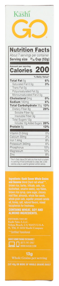 Kashi: Go Lean Crunch! Honey Almond Flax Cereal, 14 Oz