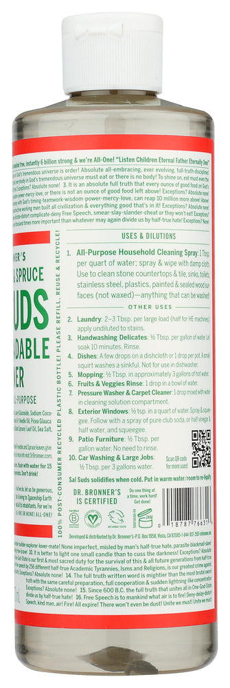 Dr Bronner: Sal Suds Cleaner Biodegradle, 16 Oz