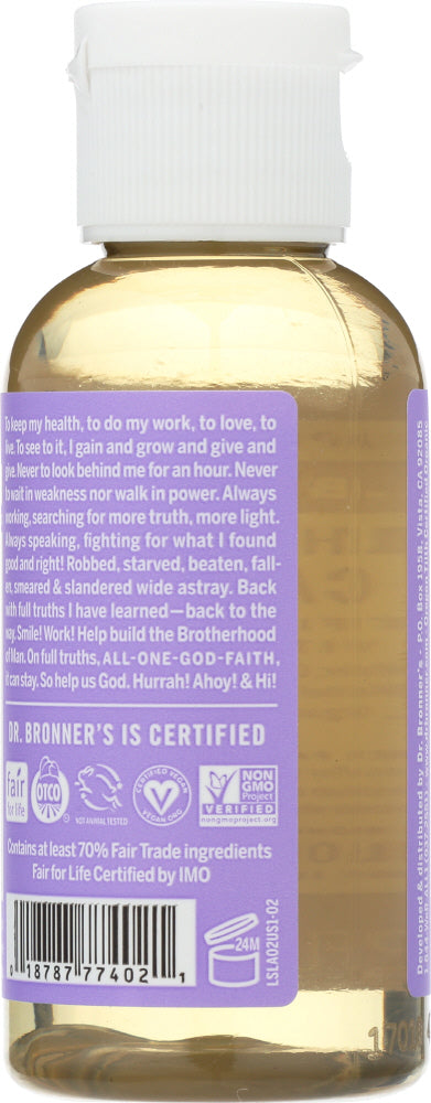 Dr Bronner's: 18-In-1 Hemp Lavender Pure Castile Soap, 2 Oz