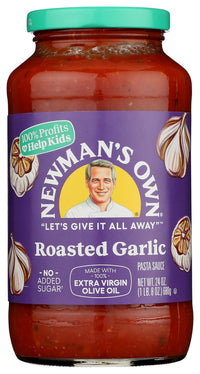 Newmans Own: Sauce Pasta Roasted Garlic, 24 Oz