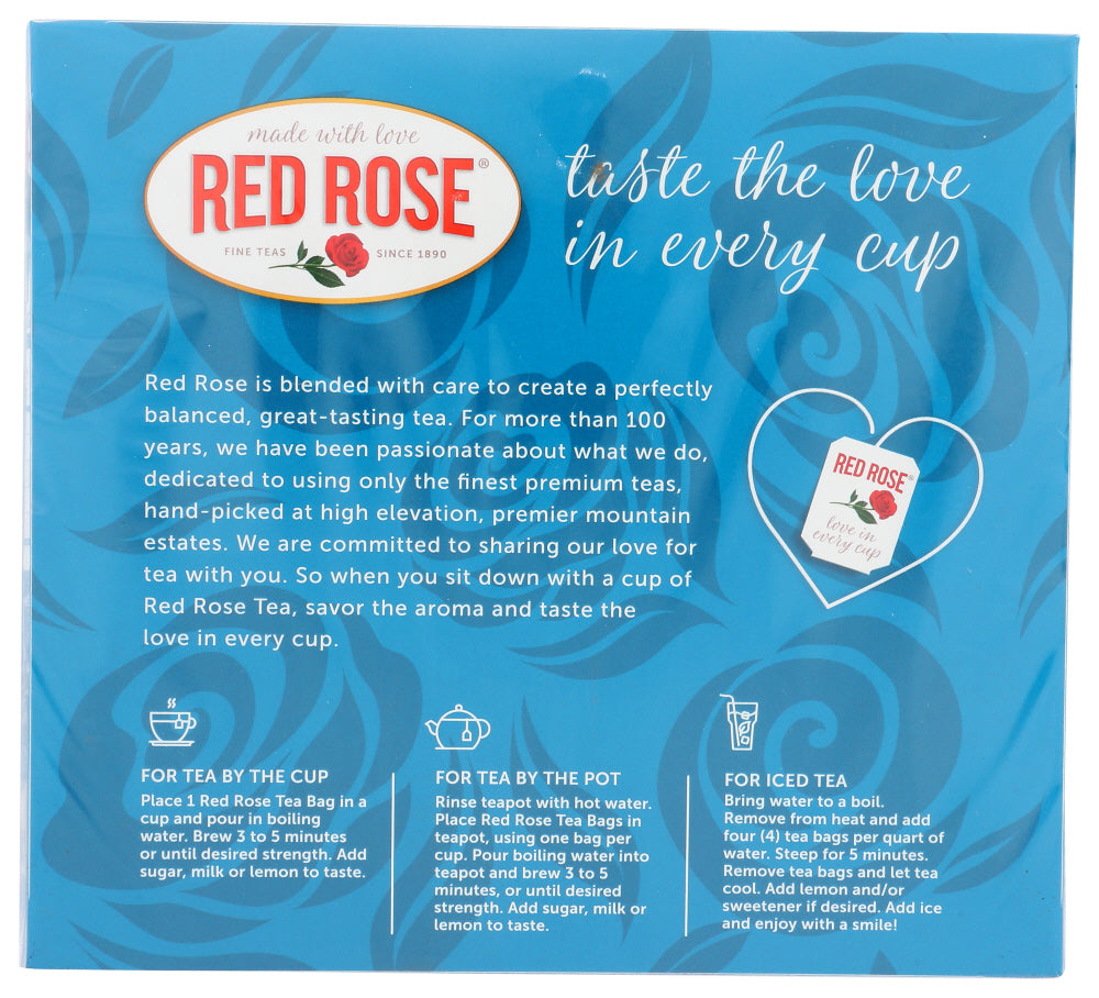 Red Rose: Original Black Tea 100 Teabags, 1 Bx