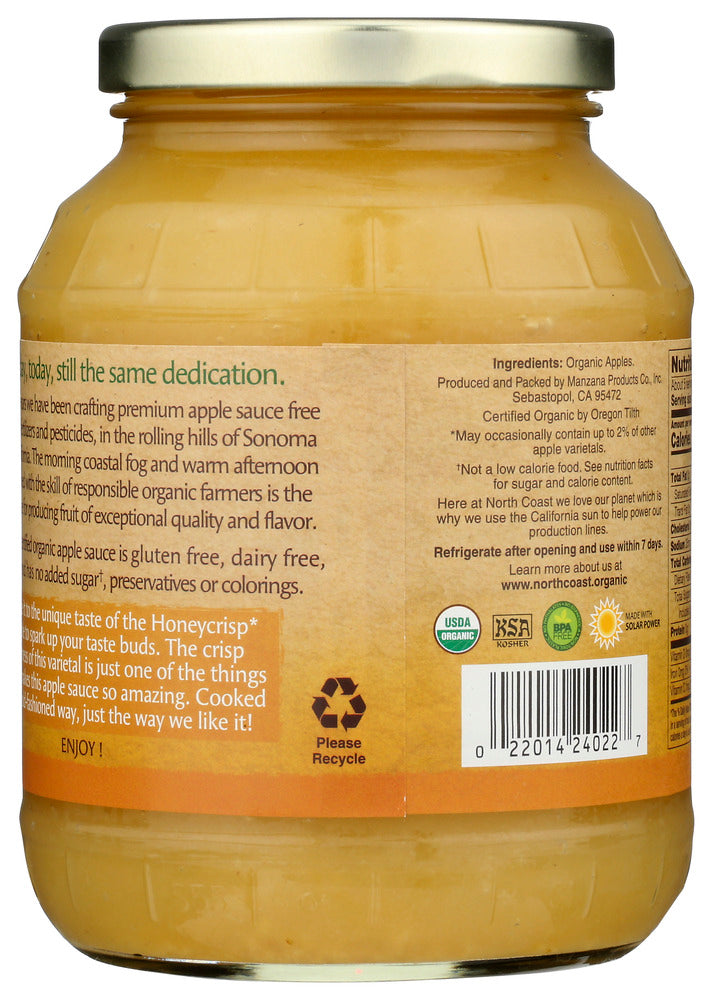 North Coast: Organic Honeycrisp Apple Sauce, 24 Oz