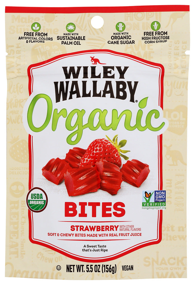 Wiley Wallaby: Organic Strawberry Bites Candy, 5.5 Oz