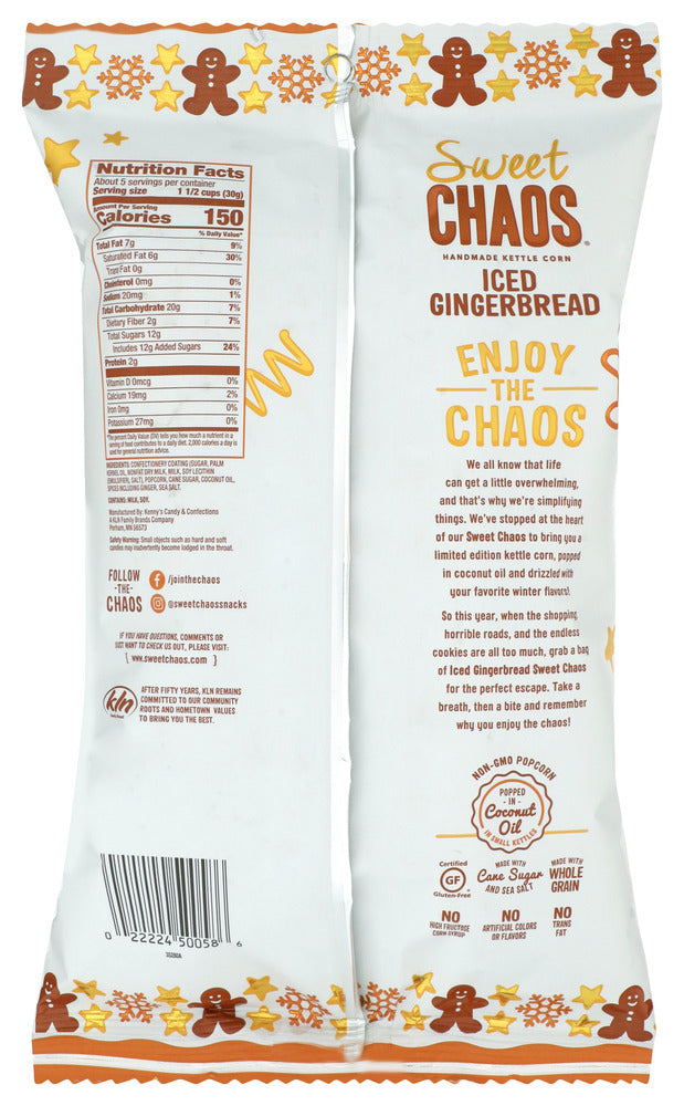 Sweet Chaos: Iced Gingerbread Drizzled Popcorn, 5.5 Oz