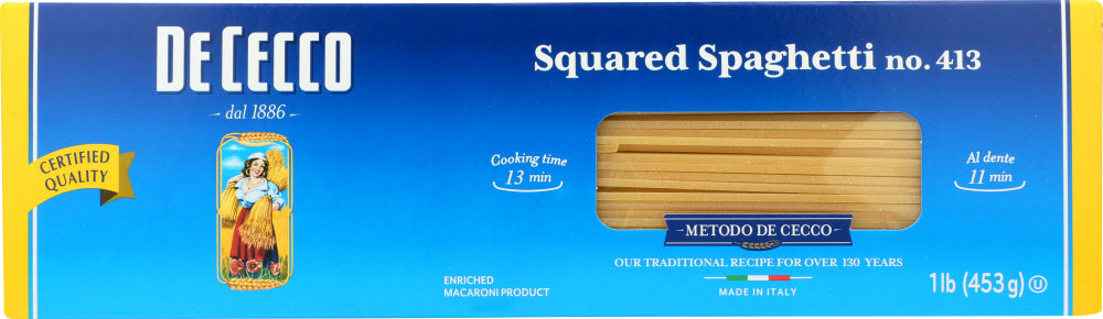 De Cecco: Pasta Squared Spaghetti, 16 Oz