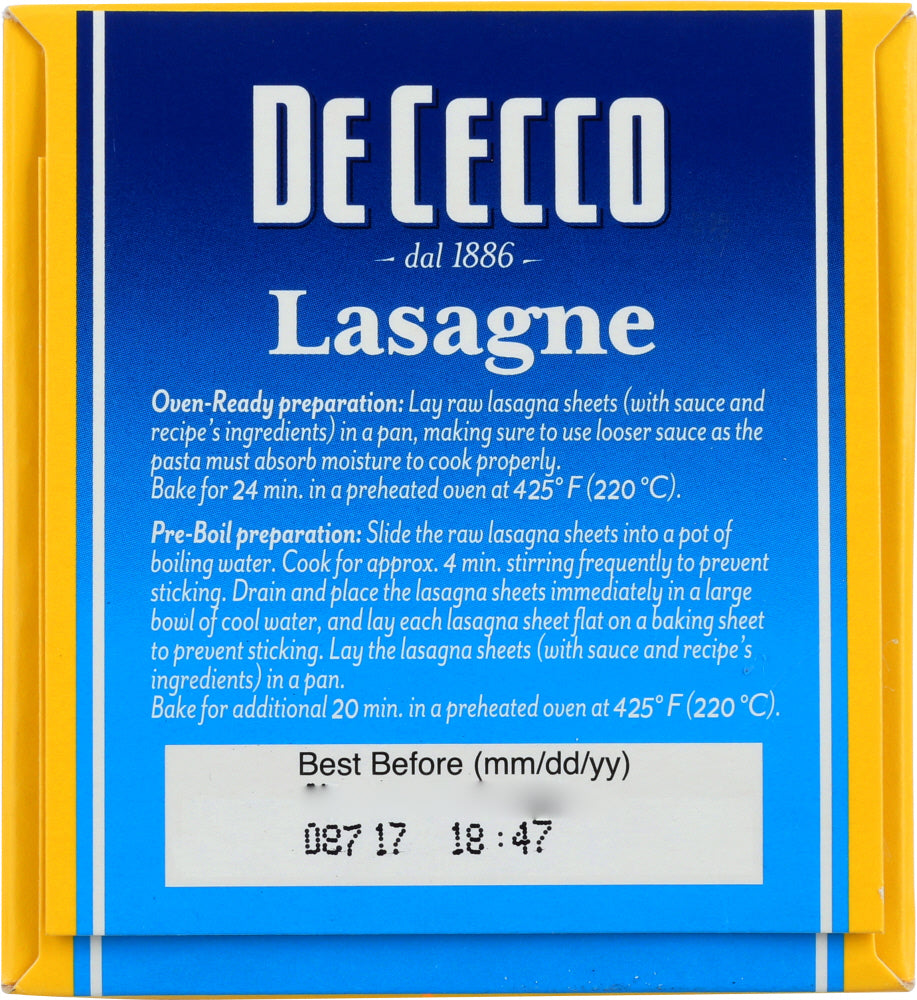 De Cecco: Lasagne Pasta, 16 Oz