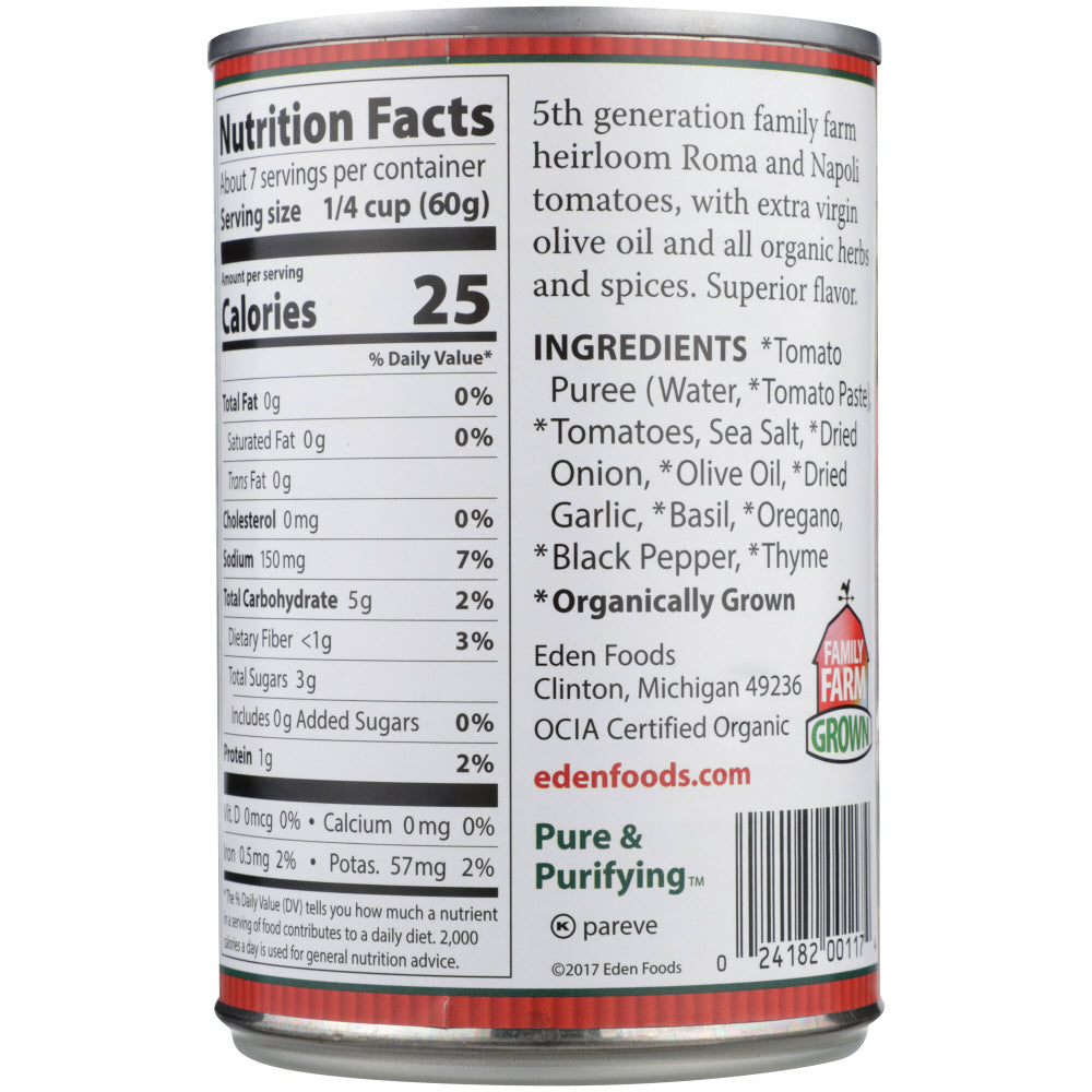 Eden Foods: Sauce Pizza Pasta Organic, 15 Oz