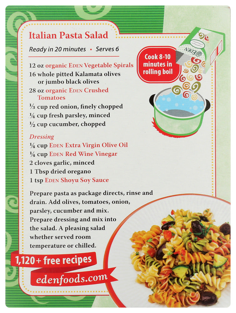 Eden Foods: Pasta Veg Spirals Org, 12 Oz