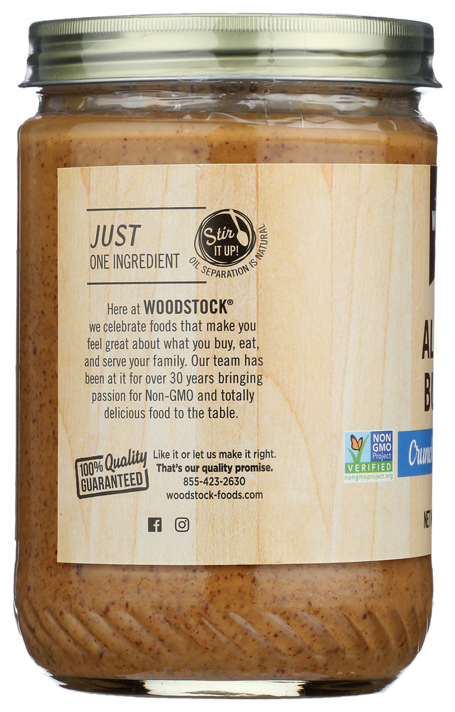 Woodstock: Almond Butter Unsalted Crunch, 16 Oz