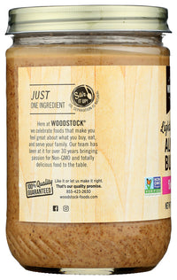 Woodstock: Almond Butter Raw Smooth Unsalted, 16 Oz