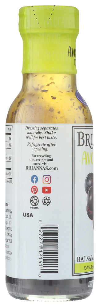 Briannas: Classic Balsamic Vinaigrette Avocado Oil Dressing, 10 Oz