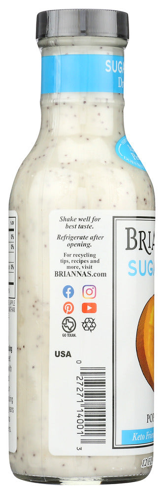 Briannas: Sugar Free Rich Poppy Seed Dressing, 12 Oz