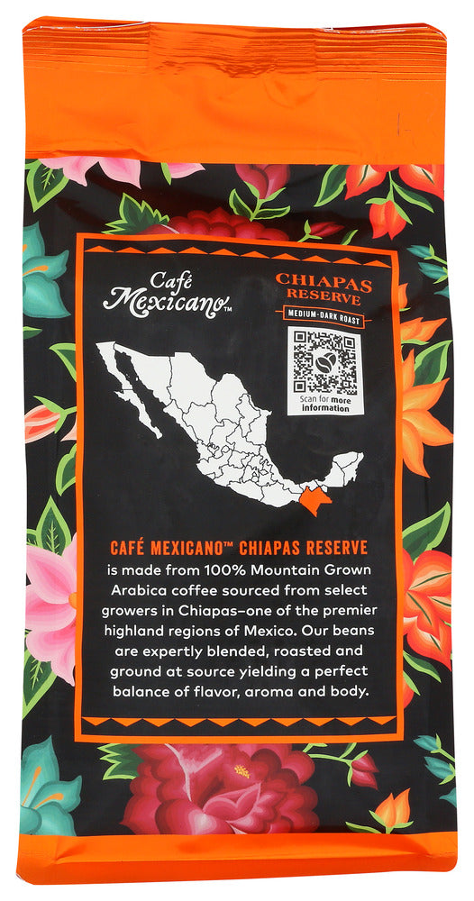 Cafe Mexicano: Coffee Grnd Chiapas Rsv, 12 Oz