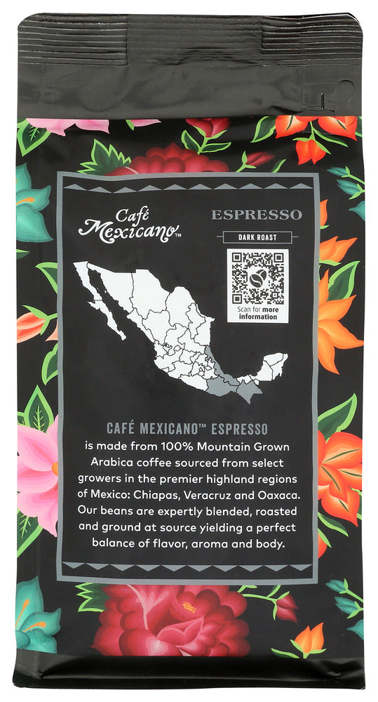 Cafe Mexicano: Coffee Grnd Espresso, 12 Oz