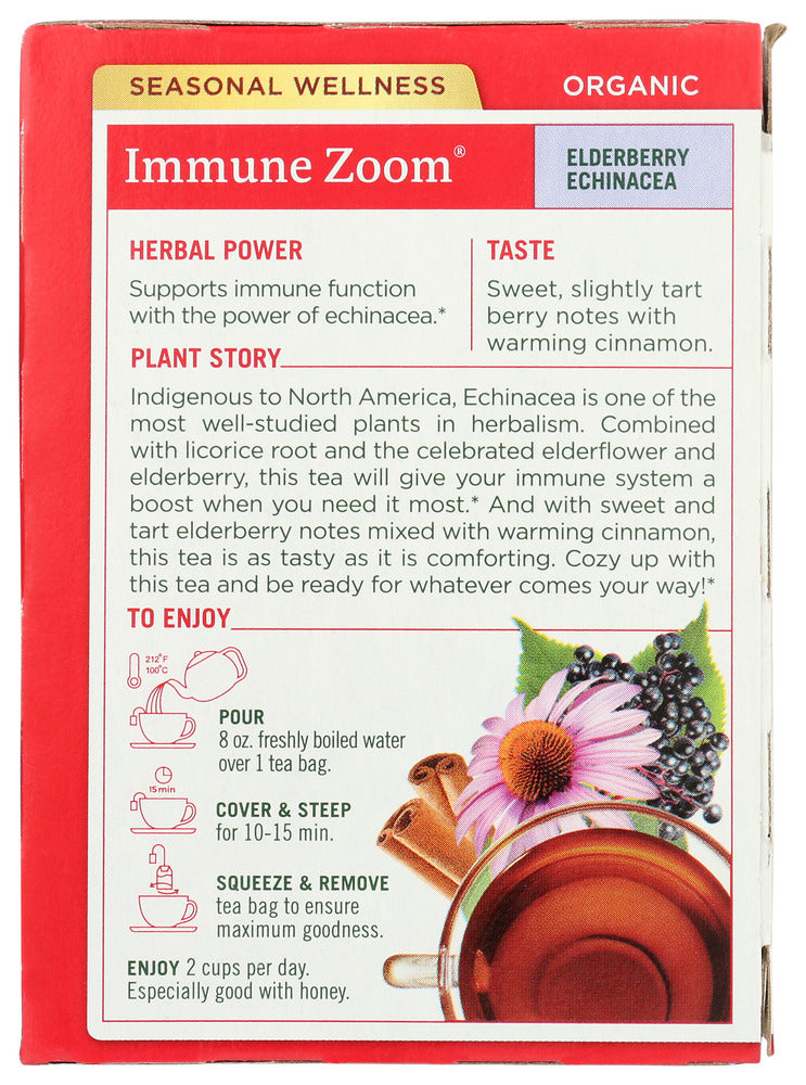 Traditional Medicinals: Immune Zoom Elderberry Echinacea Tea, 16 Bg