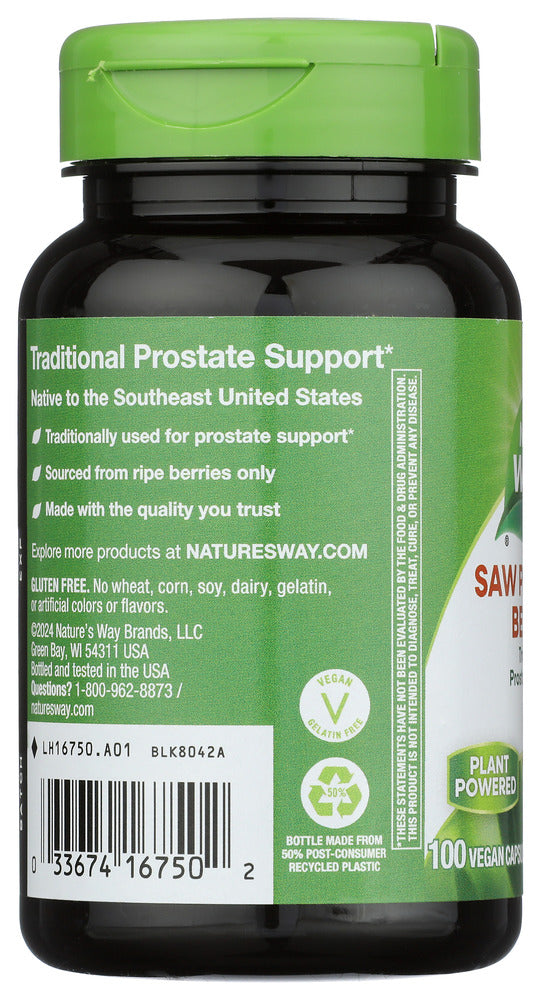 Natures Way: Saw Palmetto Berries 100Vegcp, 100 Cp