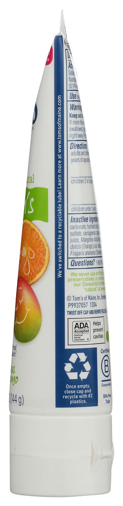 Toms Of Maine: Toothpaste Anti Cavities Orange Mango, 5.1 Oz