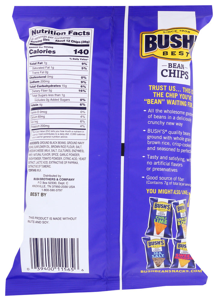 Bushs Best: Chips Spicy Nacho Bean, 6 Oz