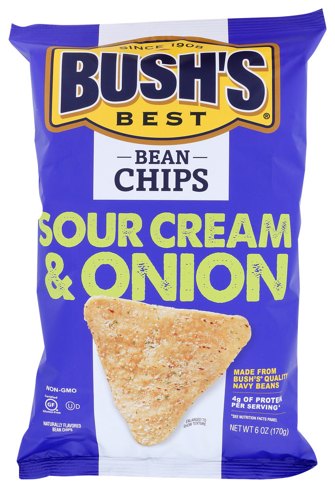 Bushs Best: Chips Sour Crm Onion Bean, 6 Oz