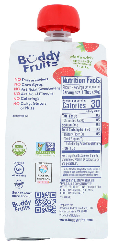 Buddy Fruits: Organic Strawberry Fruit Spread, 13 Oz