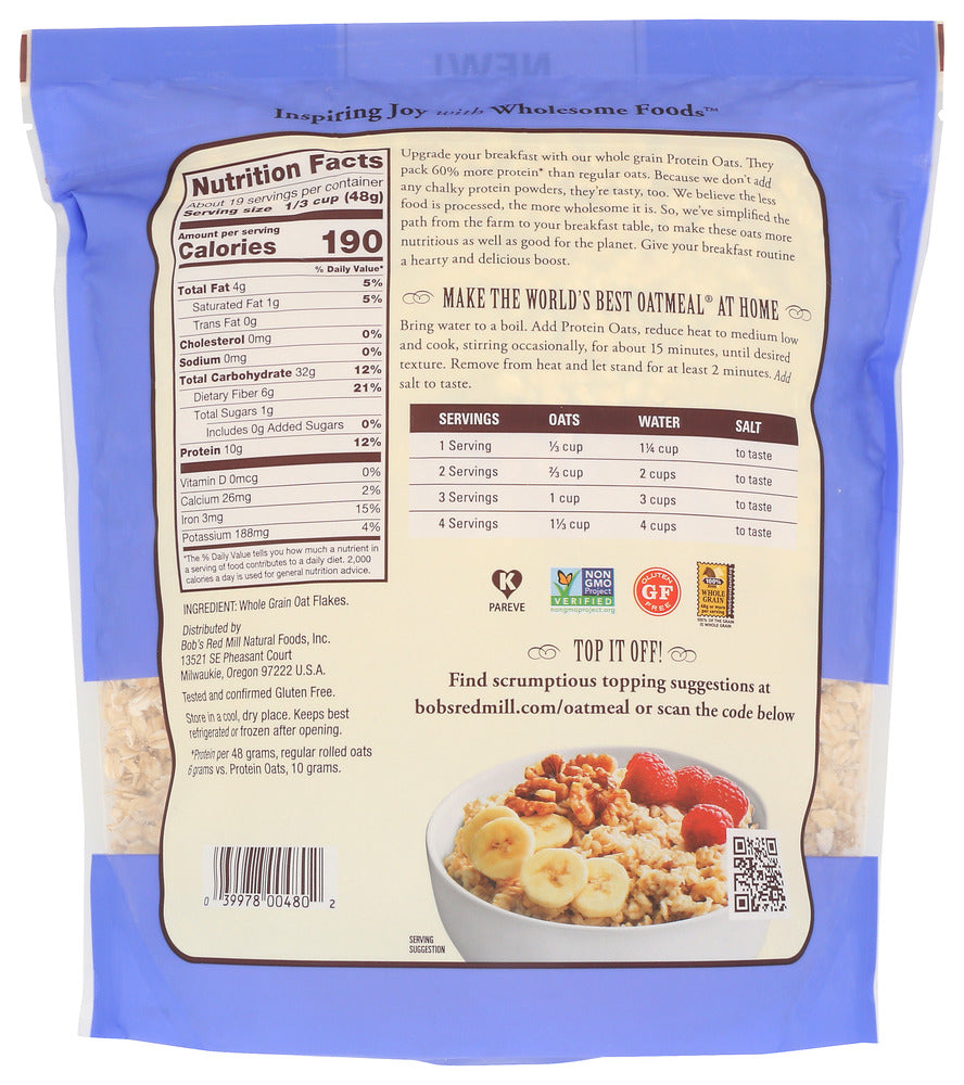 Bobs Red Mill: Protein Oats, 32 Oz