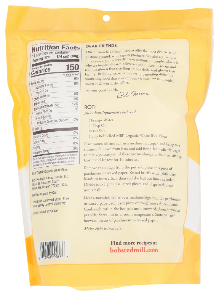 Bobs Red Mill: Organic White Rice Flour, 24 Oz