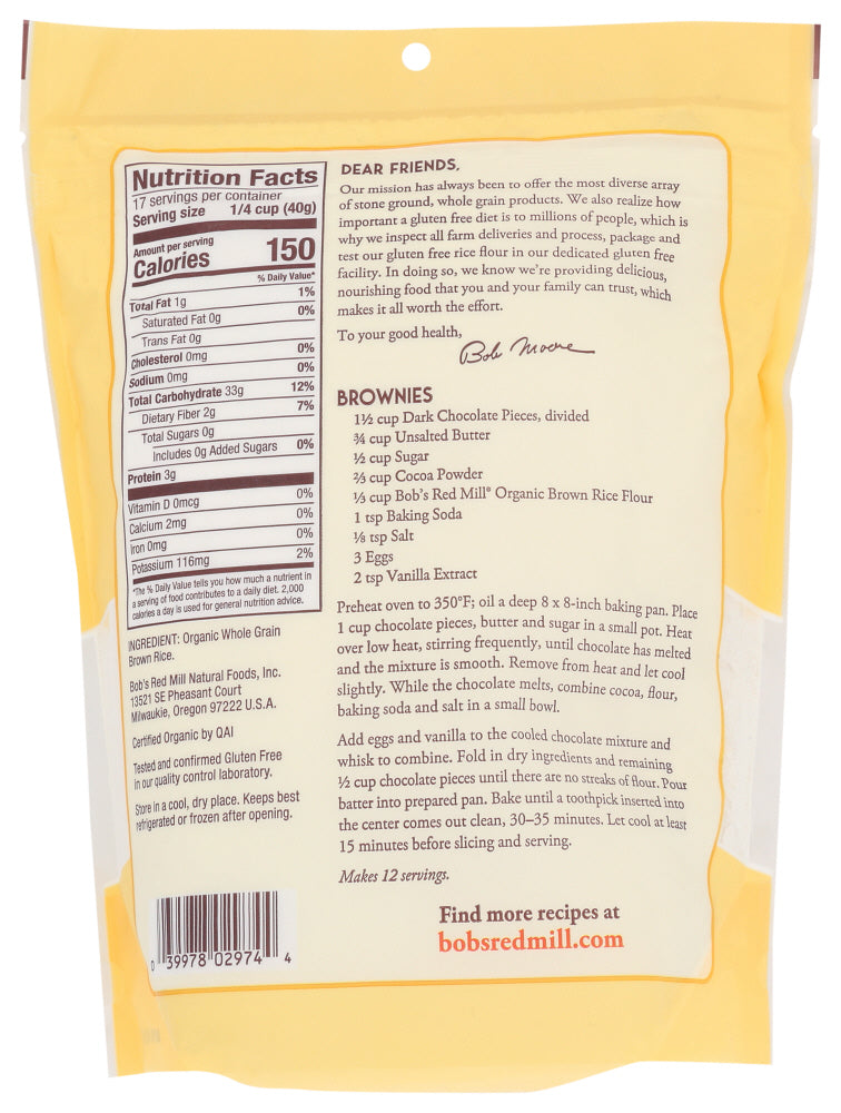 Bob's Red Mill: Organic Brown Rice Flour, 24 Oz