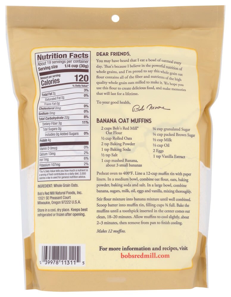 Bobs Red Mill: Flour Oat, 20 Oz