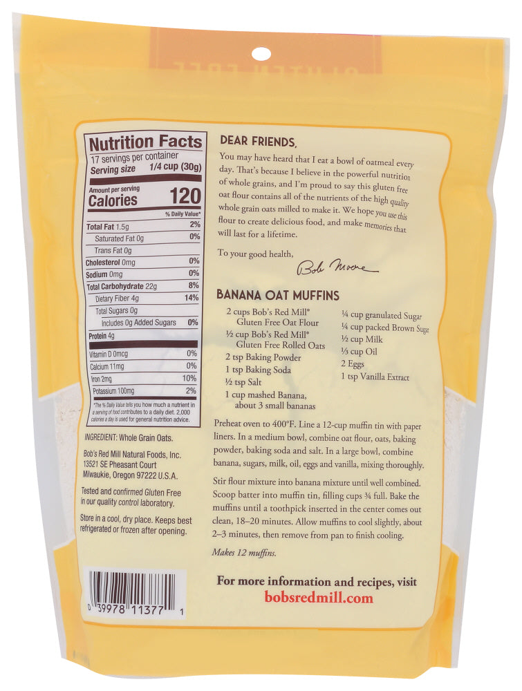 Bobs Red Mill: Flour Oat, 18 Oz